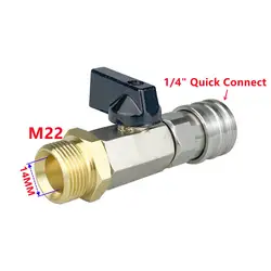 High Pressure Washer Ball Valve Kit with Quick Connector and On/Off Switch (M22 Hole14mm)