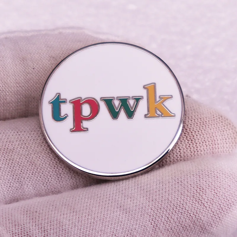 TPWK Simple Alphabet Poster Television Brooches Badge for Bag