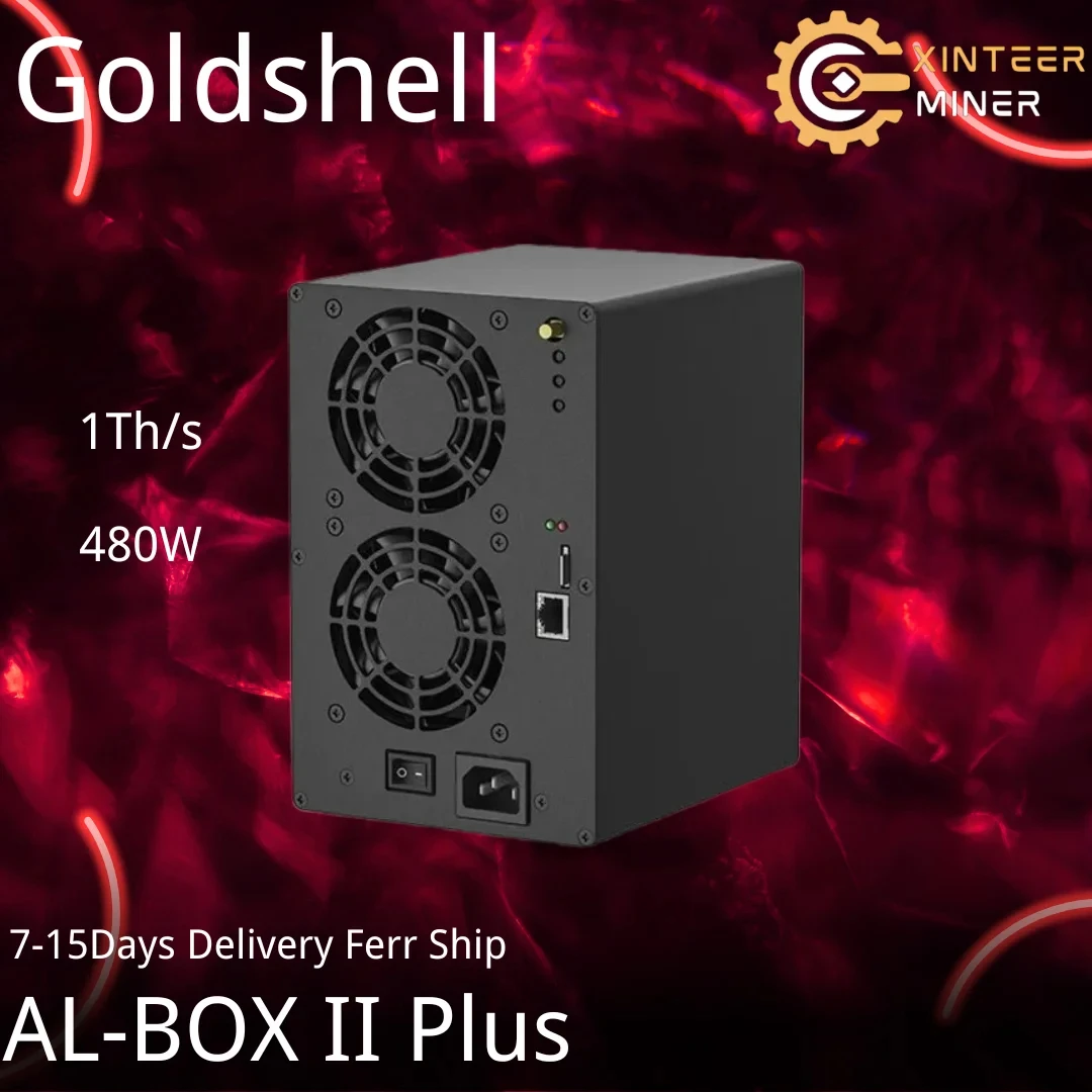 Goldshell AL-BOX II Plus 전원 공급 장치 포함, Asic 채굴, 1Th/s, 480W, 무료 배송, 신제품