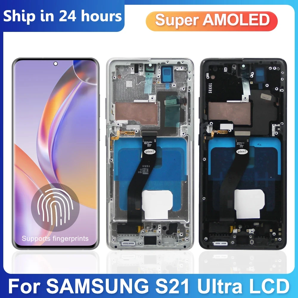 Для Samsung S21 Ultra дисплей для Samsung Galaxy S21Ultra 5G G998F G998B ЖК-дисплей сенсорный экран Запасные части 100% Протестировано