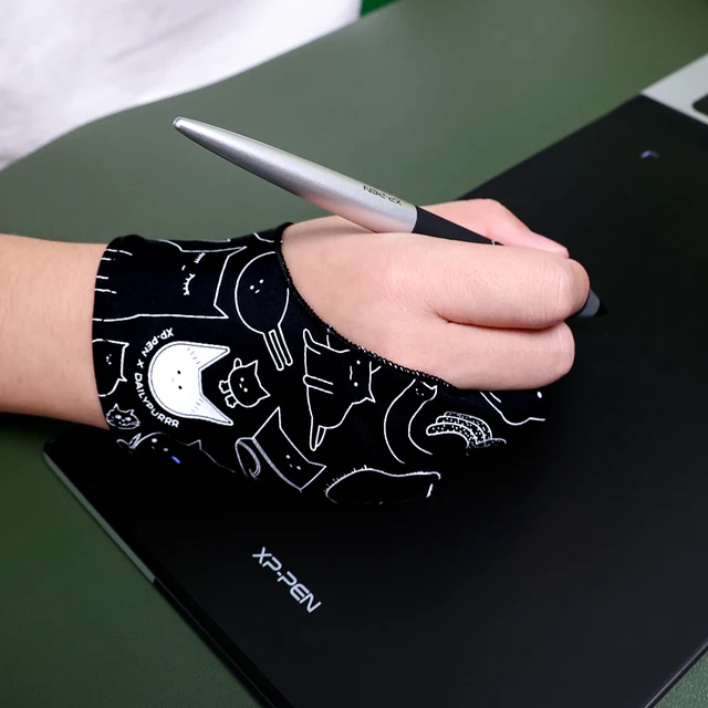 XPPen Free Size Anti-fouling Glove Cute Cat Glove for Drawing Tablet/Display Copy Board/Led Light Box / IPad 5