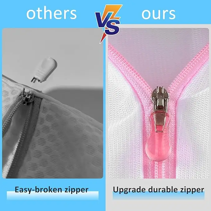7-piece mesh laundry bag set with zippers. Protects delicates like bras, lingerie, and hosiery. Ideal for travel or home use. 5