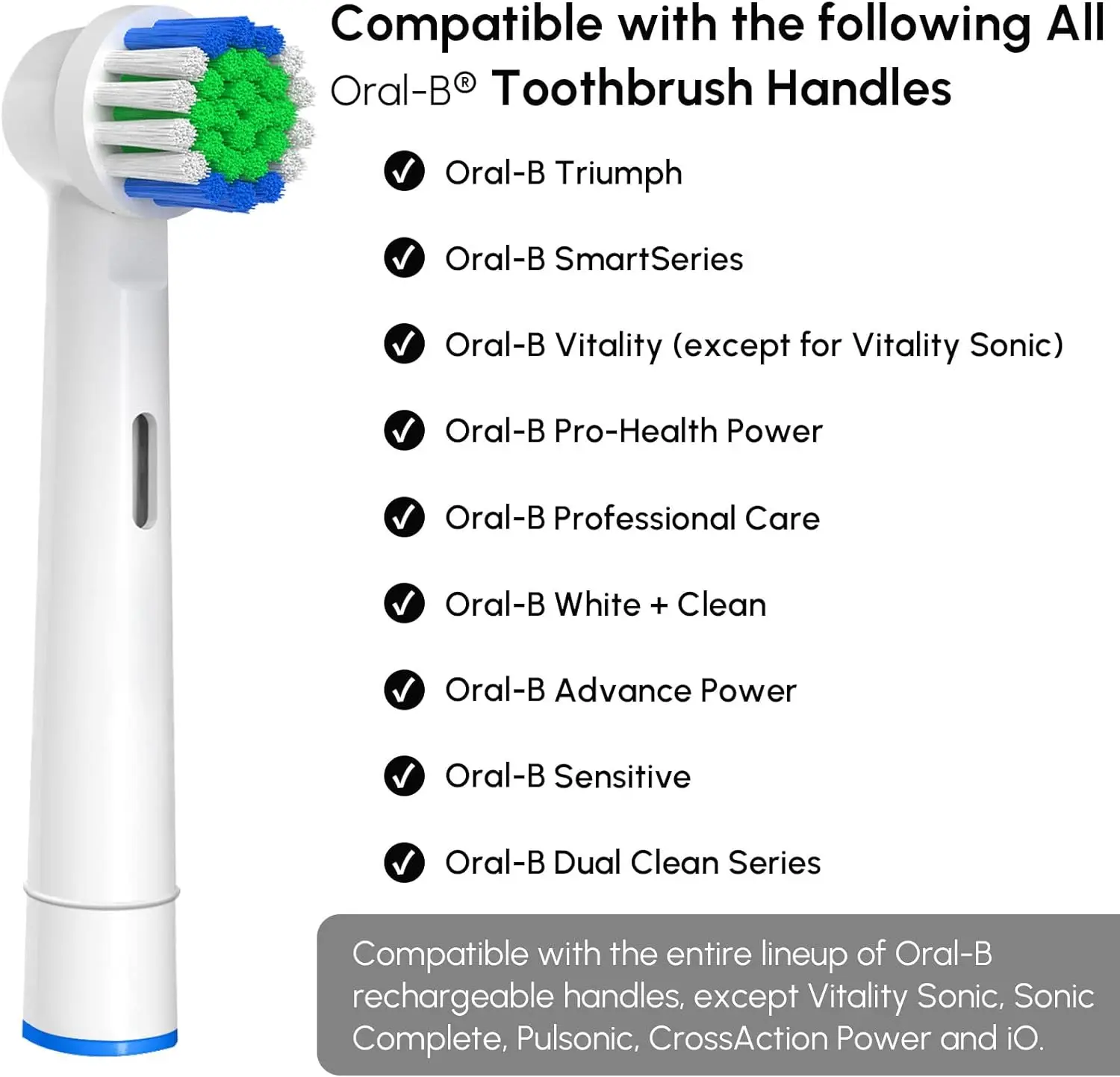 4Pcs Replacement Toothbrush Heads Compatible with Oral-B Braun Professional Electric Toothbrush Heads Brush Heads