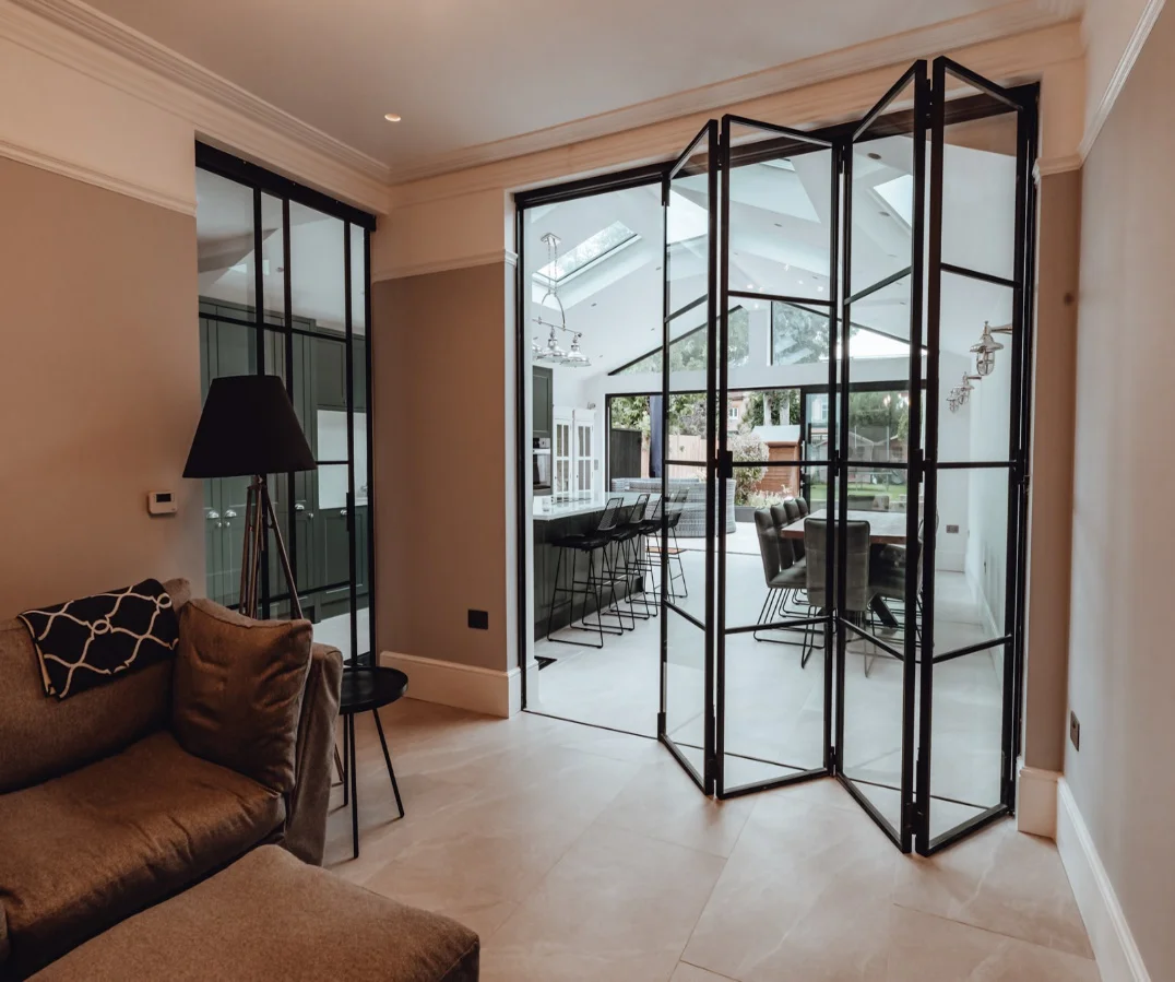 DN Accordion Type Folding Door Outdoor Multi Locking Folding Patio Doors Exterior Vertical Bi Aluminum Doors