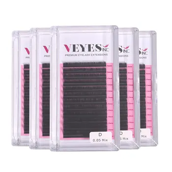 Veyes Inc-5 케이스/묶음, 개별 속눈썹 연장 인조 밍크 속눈썹 Veyelash 프로페셔널 클래식 소프트 내추럴 래쉬 도매