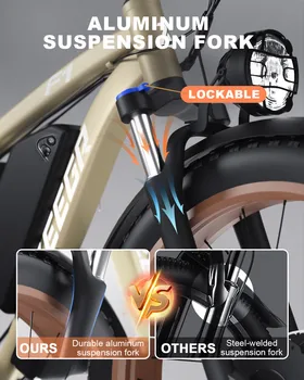 Zgeer F1 48v 2000w ebike full suspension power bicycle with ce 26 inch fat tire hidden dual battery snow beach electric bike 2