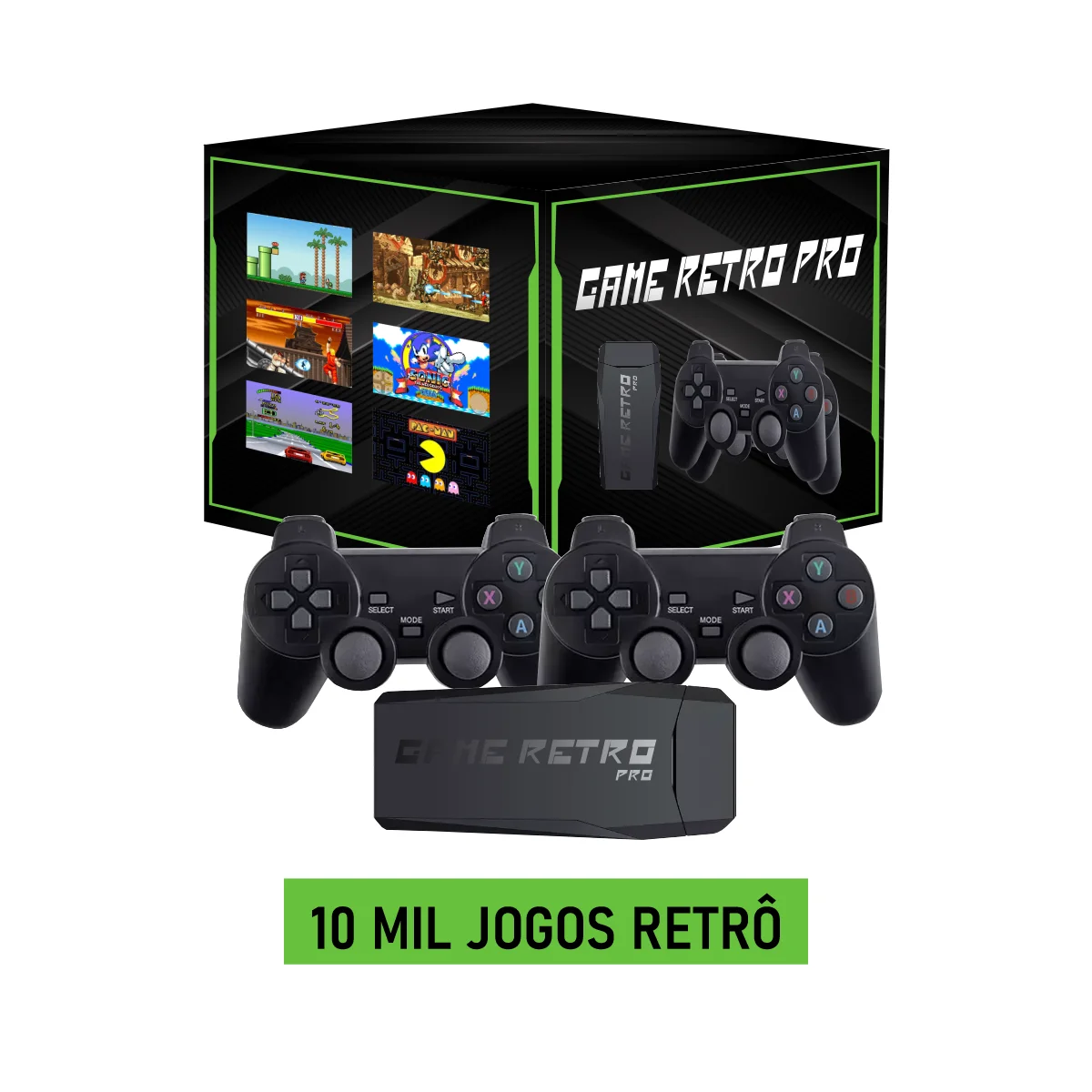 DAFUSHOP Videogame Stick 10mil Jogos 64gb 2 Controles Sem Fio