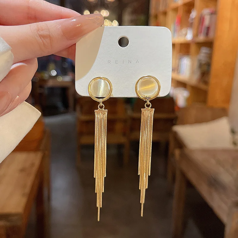 Long Tassels Eardrop Fashion Korean Style Earrings Women Girls