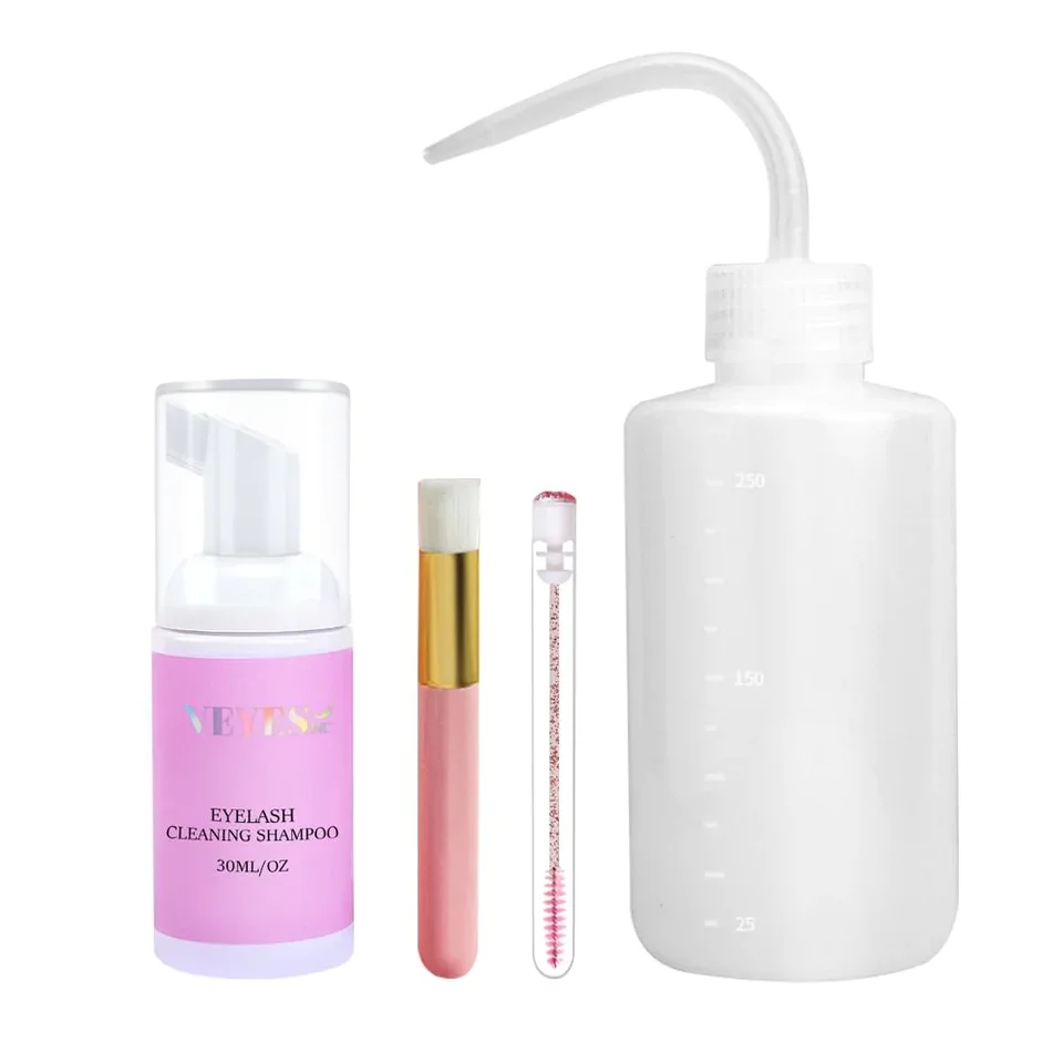 Gentle Eyelash Shampoo Aftercare Kit with Brush