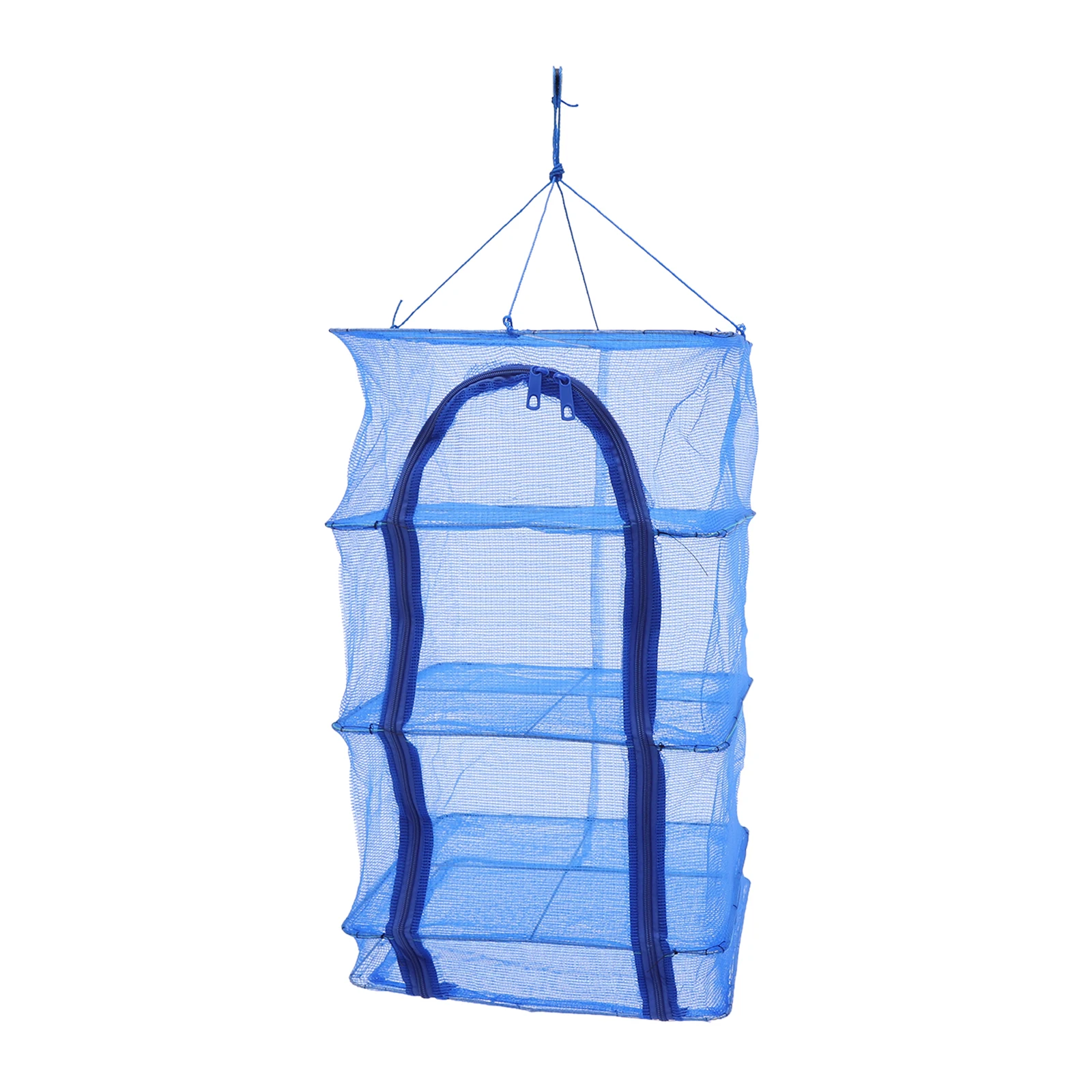 4 Layers Fish Drying Rack Vegetable Plant Dishes Dryer Mesh Hanging Net Foldable Wide Space For Living Room, Balcony, Study 4