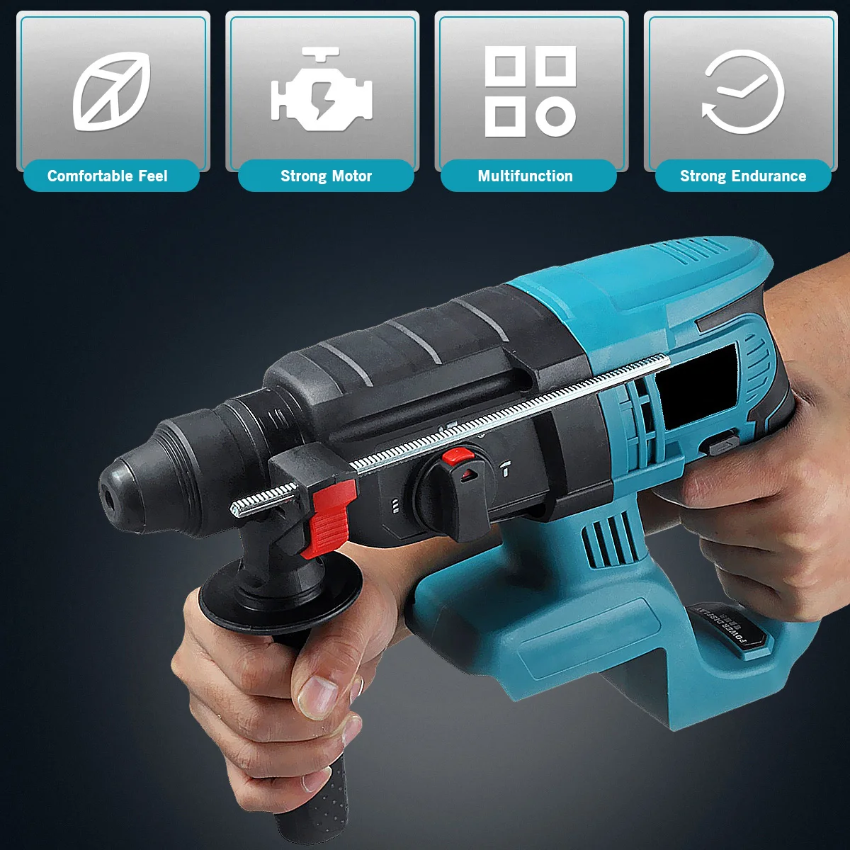 27mm Bürstenlosen Elektrischen Bohrhammer Schlagbohrschrauber SDS Plus Chuck Cordless Power Tools Für Makita 18V Batterie – Detail 8
