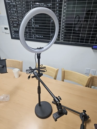 Overhead Tripod with Ring Light Table Tabletop Shooting Stand Tripods with Mobile Phone Holder Boom Arm for Nail Art Photography photo review