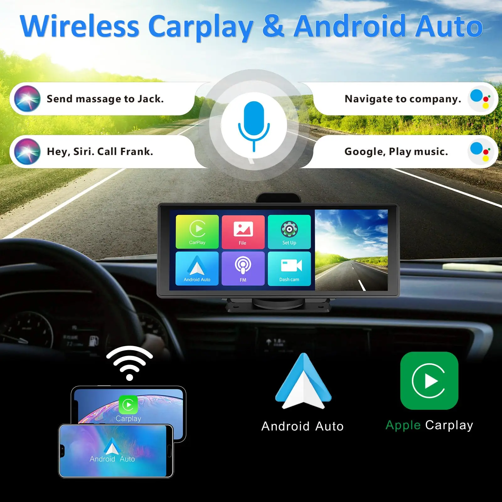 Aoocci Portable Carplay Screen Dashcam