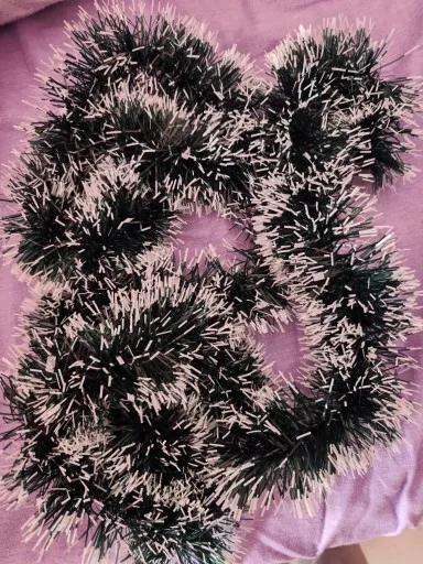 Guirnalda navideña Artificial, guirnaldas de oropel de Navidad con lazo para manualidades, adornos para árbol de Navidad, decoración de mesa para el hogar de Año Nuevo photo review