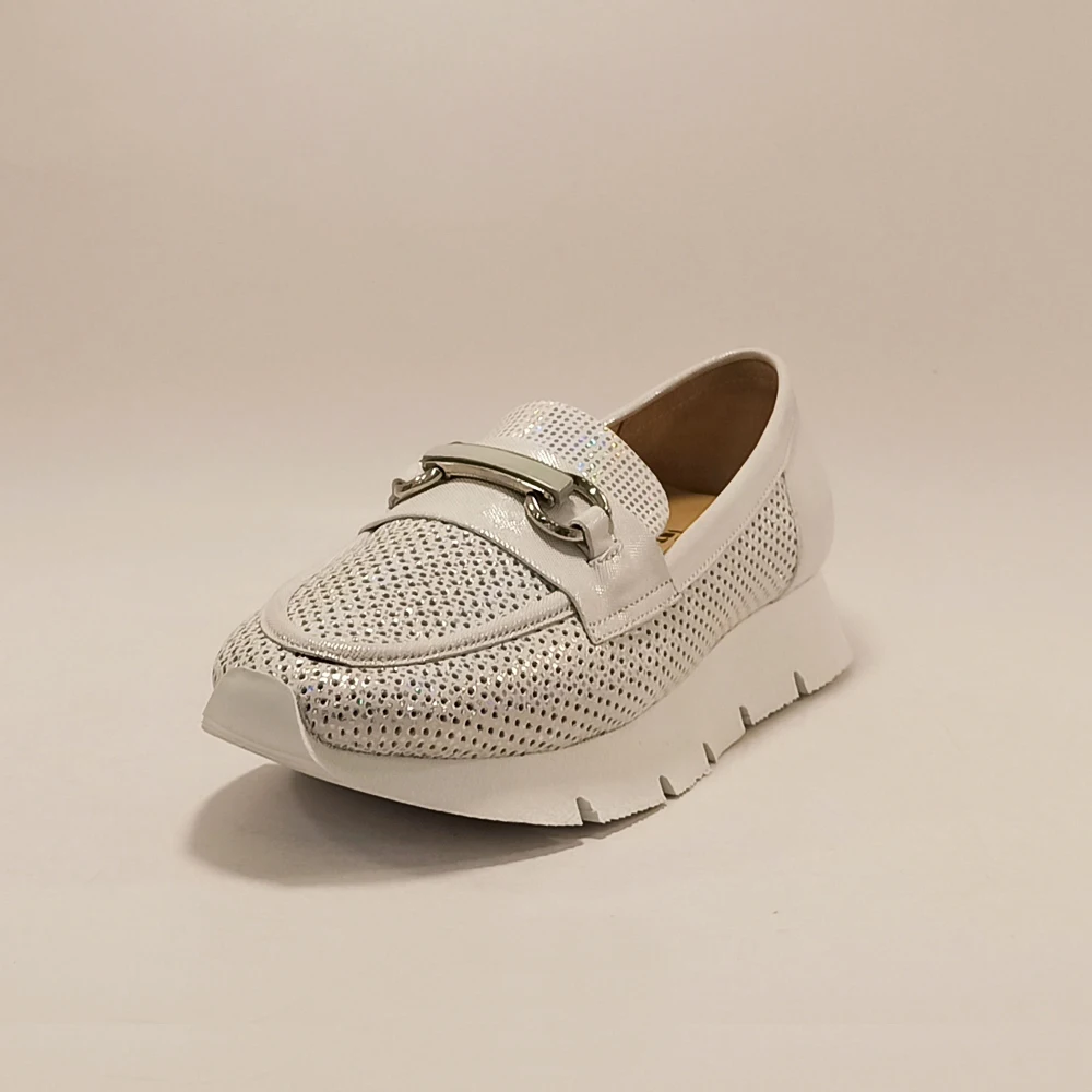 

Women's Slip on Walking Shoes Genuine Leather Shallow Flats Spring Summer Hollow Breathable Handmade Casual Office Footwear
