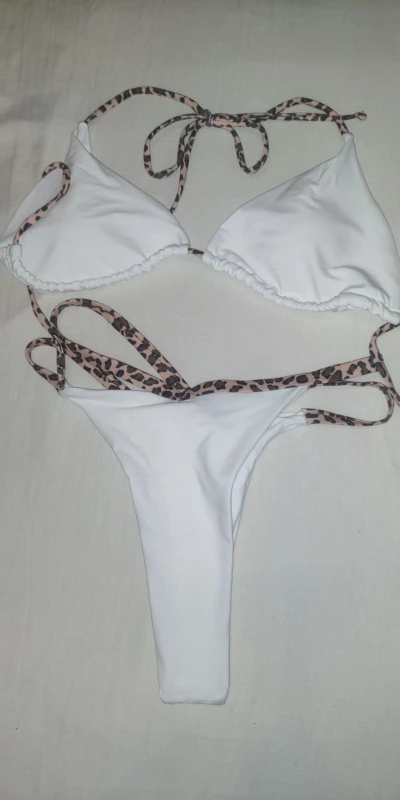 Print Sexy Bikini Sets Halter Lace-up Tops Thongs Beach Style Bathing Suit Y2k Swimsuits Women Beachwear Купальник Женский 2025 photo review