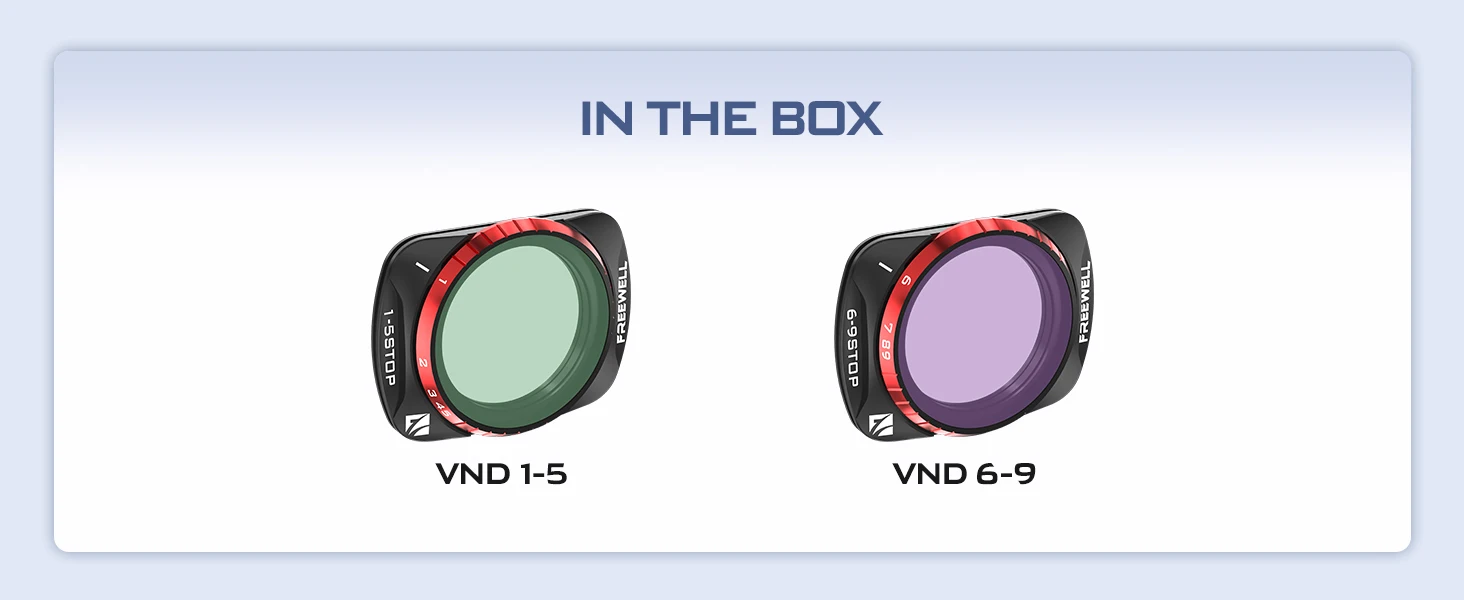 VND Filters 2-Pack Variable ND Filter 1-5 Stop, 6-9 Stop for DJI Osmo Pocket 3 P