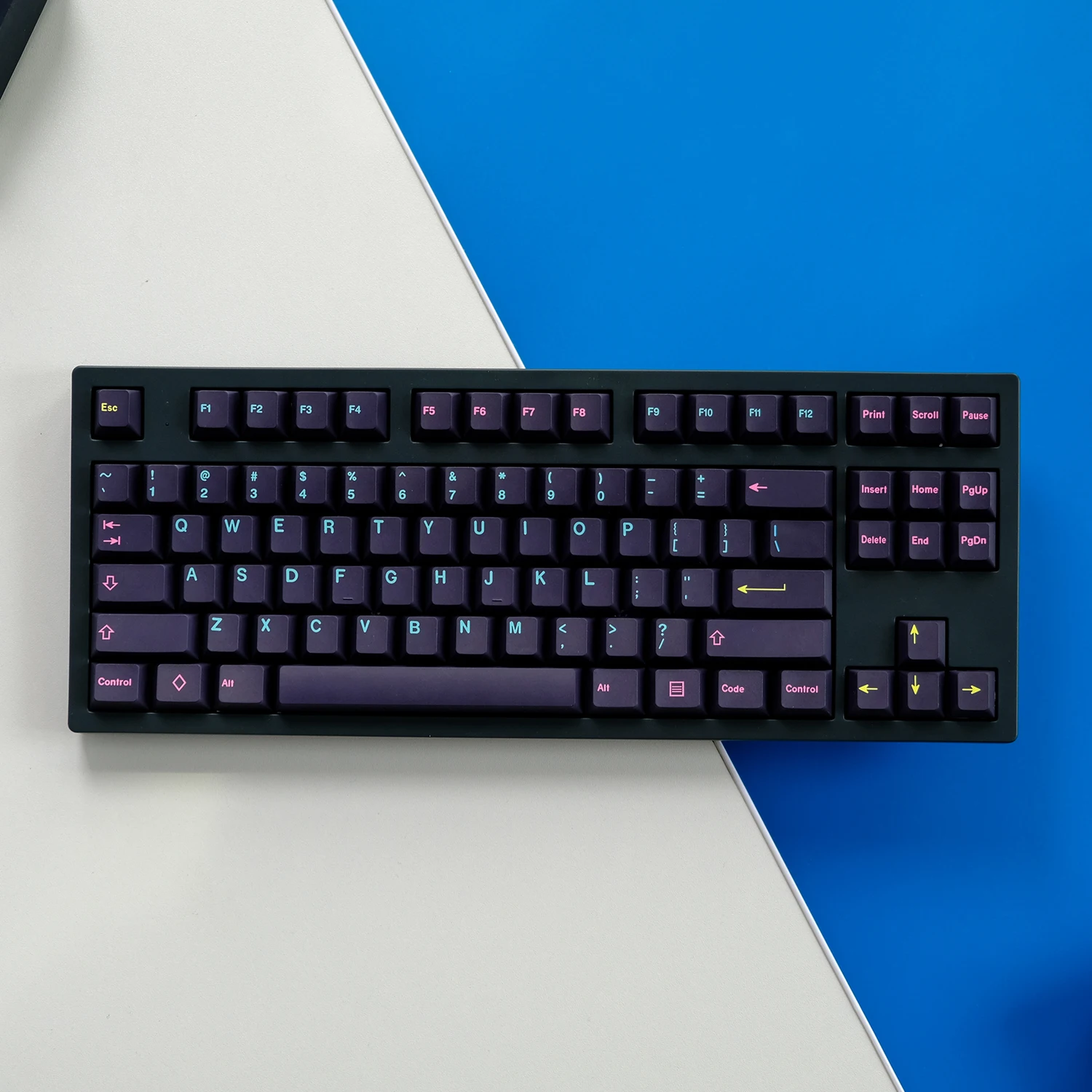 Chaves Gmk Miami Nights Keycaps Cherry Perfil Pbt 5-side Tintura Sublimação Teclado Mecânico Keycap para mx Switch 1.75u Shif 143
