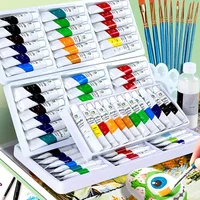 12-24 Vibrant Colors Acrylic Paint Set - 5ml Each, Multi-purpose for Artists, Students & DIY Projects - Ideal for Walls,Crafts 1
