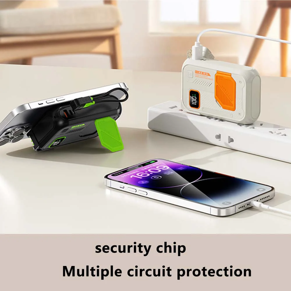 M&W  fast chagring wireless power bank 22.5w with stand 20,000mah waterproof & sturdy design 6