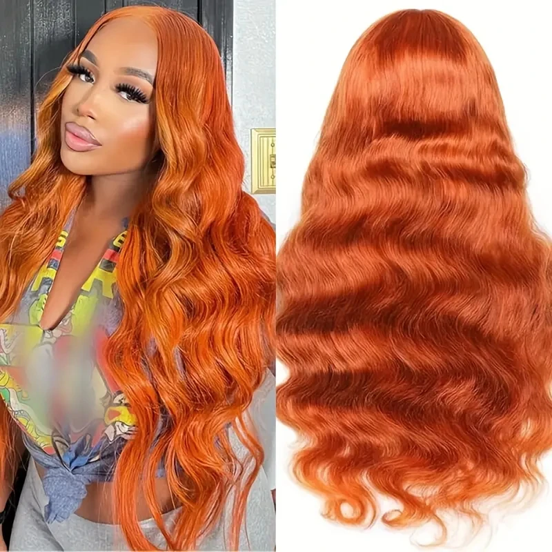 

13x6 HD Lace Front Wigs Body Wave Ginger Orange Colored Human Hair For Women Choice 13x4 Lace Frontal Wigs Glueless Human Hair