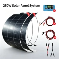 Kits de systèmes solaires de 250 W, panneaux solaires portables 18 V, légers, étanches, faciles à installer pour une utilisation en extérieur et à domicile, camping-car, bateau 1