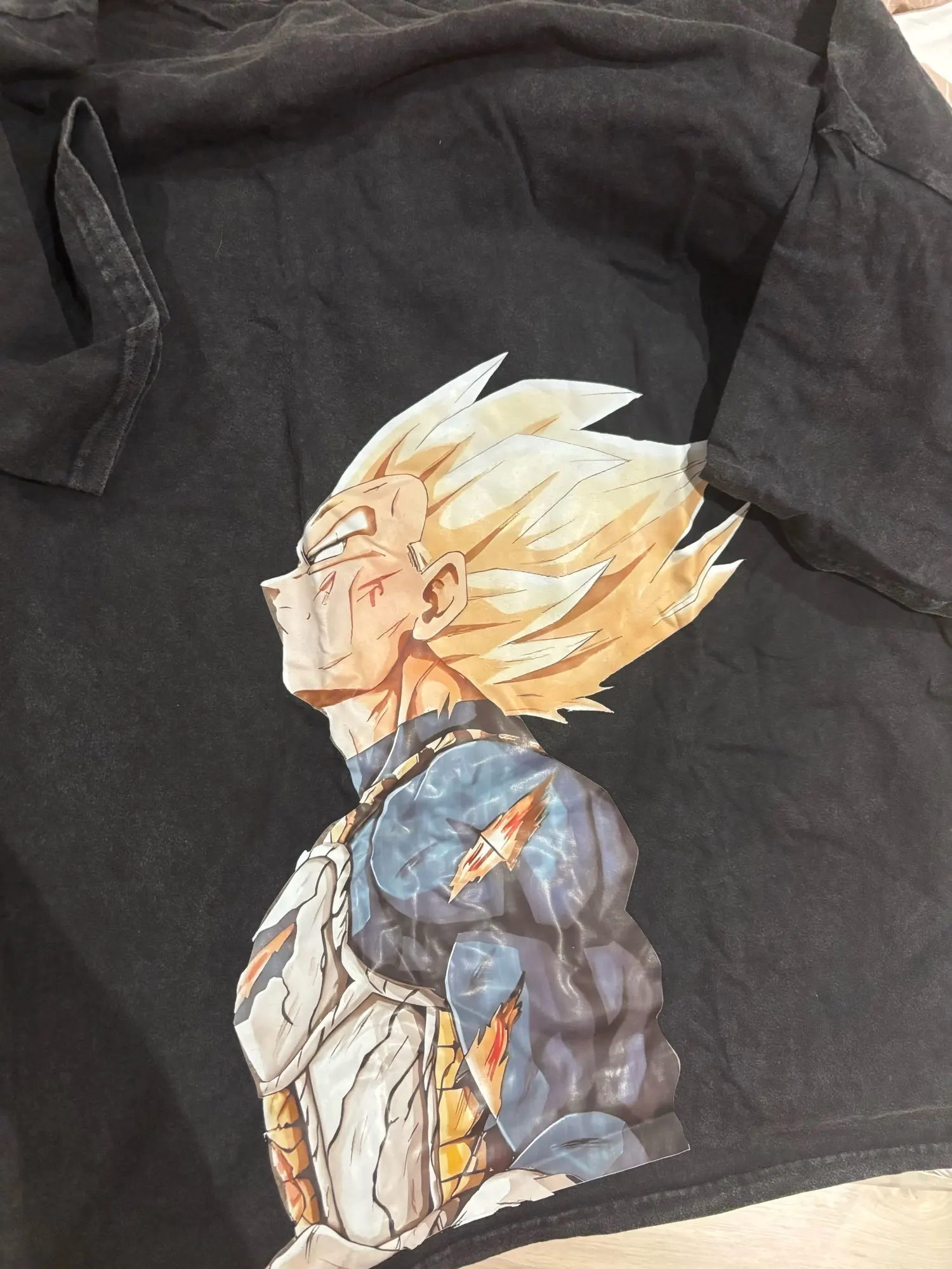 Anime Dragon Ball Z Vegeta Vintage Wash T-Shirt Short Sleeve Loose Sports Fitness T-Shirt Men's Harajuku Clothing Dragon Ball