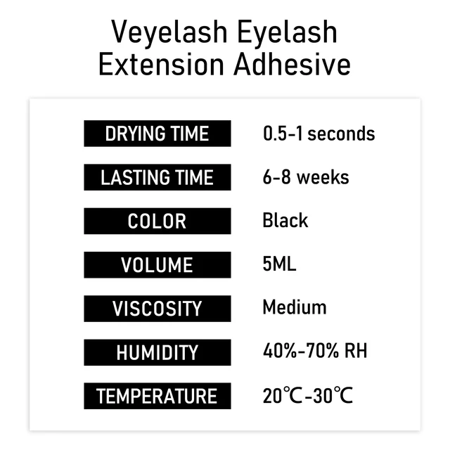 Veyes Inc 5ml Eyelash Extensions Glue Veyelash 0.5 Second Fast Drying Strong Lash Adhesive 7 Weeks Retention Volume Makeup Tools 4