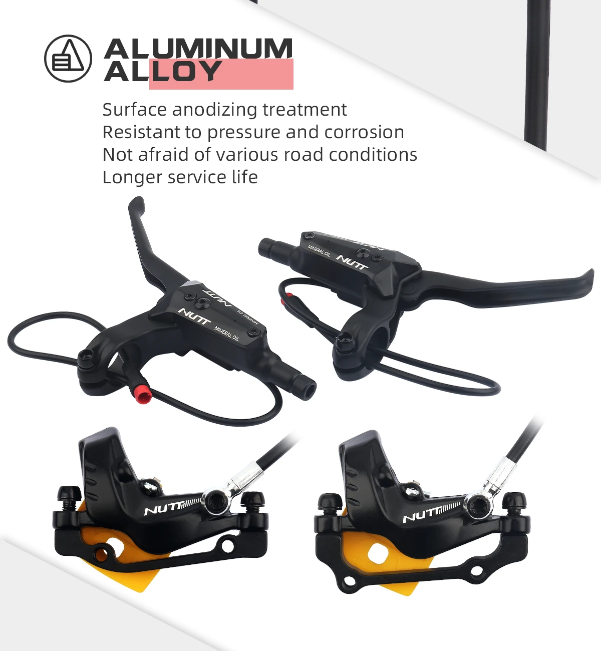 Description Picture 5 of itemNUTT Y5ZS Power-off Four-Piston Hydraulic Disc Brake Electric Bicycle/Scooter 140 160 180 Rotor for KUGOO Dualtron Kaabo Mantis