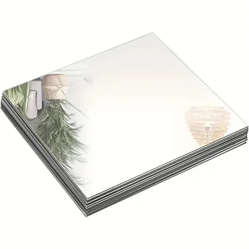 Set elegante vassoio a specchio quadrato in acrilico da 1/3/5 pezzi - 8 pollici perfetto per matrimoni, docce e compleanni - Centrotavola ideale e D 1