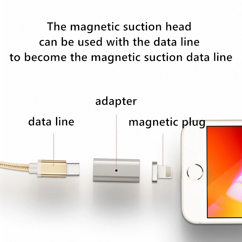 Magnetic Adapter IOS To IOS For IPhone 14 13 12 11 Pro Max 8 7 Plus XR XS Max For Magnetic Charging Date Cable