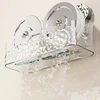 Bathroom Shelves Suction Cup Wall Mount Corner Storage Shelf Glacier Pattern Suction Cup Cosmetic Shelf with Strong Load-bearing 5