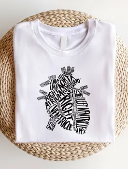 Women Crew Neck Cardiac Nurse Shirt, Casual Short Sleeve T-Shirt, Cardiac Nurse Graphic Design Tee AE11 1