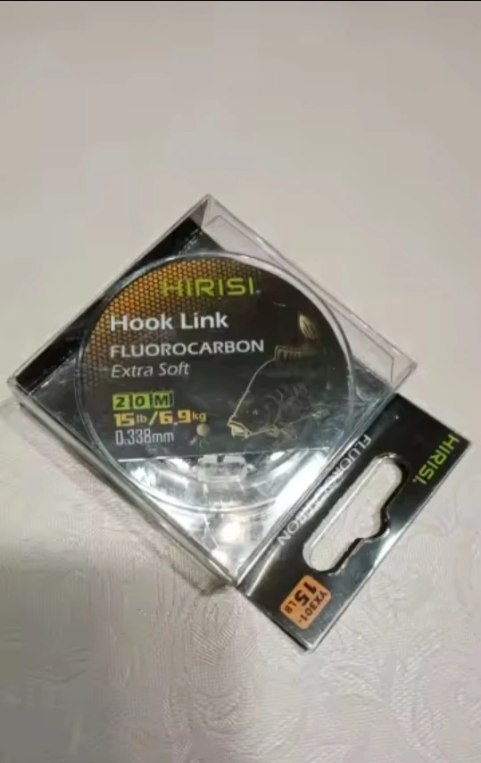 Hirisi 20m Carp Fishing Super Stiff Fluorocarbon Hooklink Fishing Line for Carp Chod Rig 15lb 20lb 27lb 32lb Clear photo review