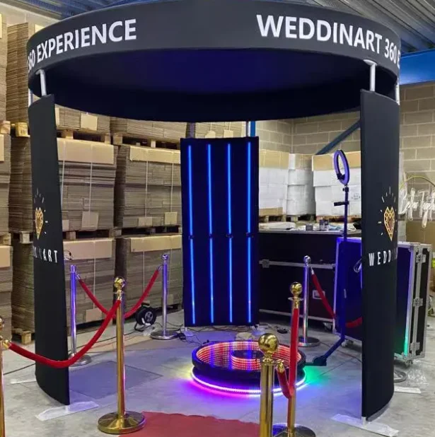 360 Camera Photo Booth Machine With Transparent Colorful Led Light