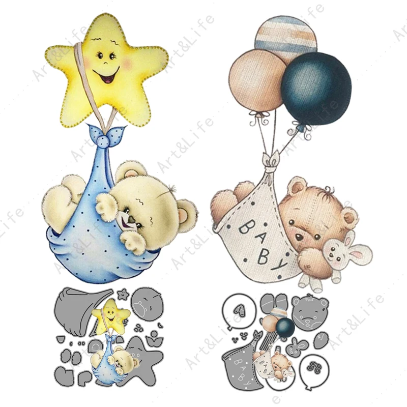Simpatici Animali Nuovo Arrivo Cute Bear And Star Baby Metal Cutting Dies Per Fare Scrapbooking Album Goffratura Stencil Cut Die