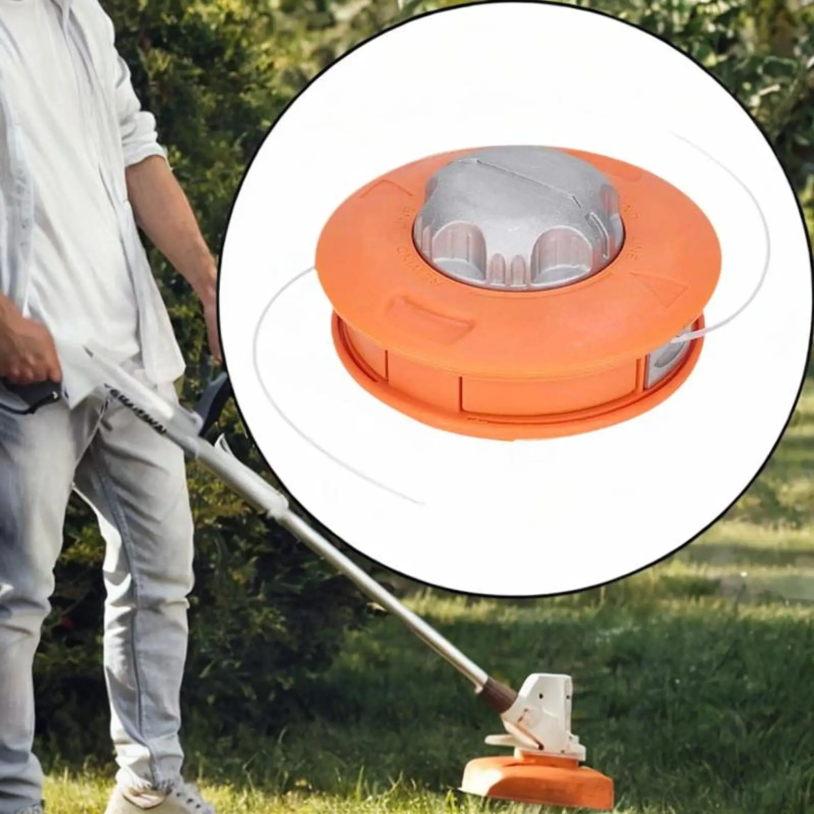 알루미늄 트리머 헤드 브러시 커터 잔디깎이 교체 부품 범용 피드 라인 트리머 헤드 (정원 잔디 야외용)