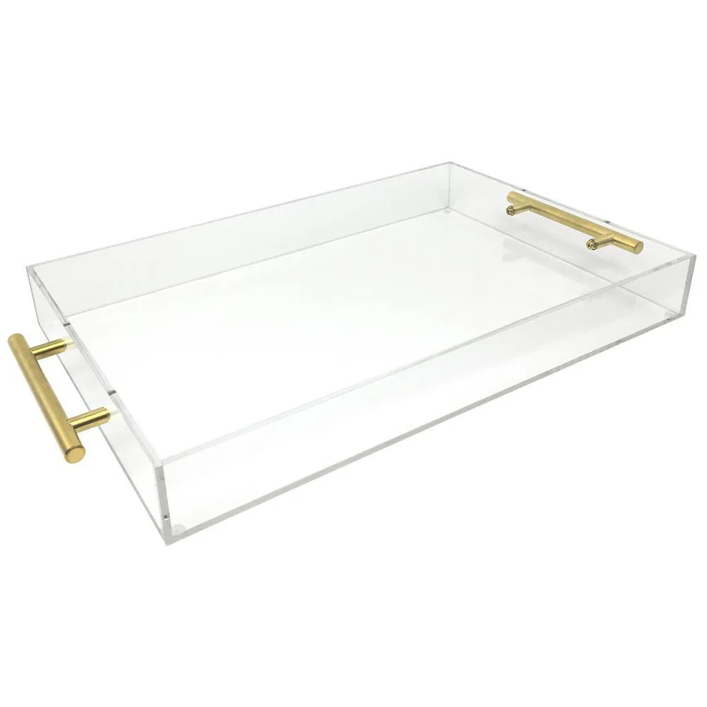 Acrylic Tray Tea And Coffee Table Tray Breakfast Tray Clear Acrylic Serving  Tray With Handles Home
