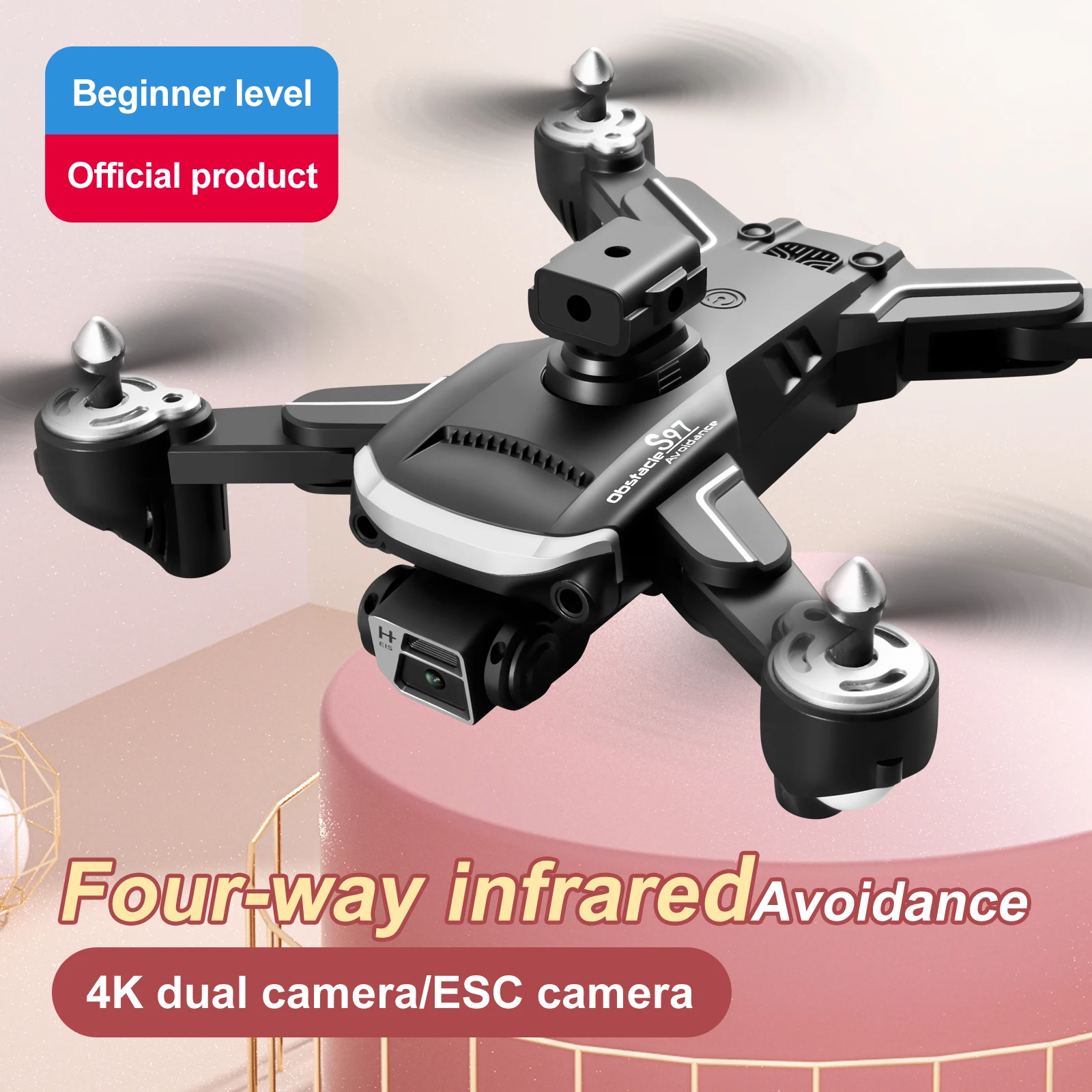 

NEW S97 Drone 4k Profesional HD Fpv WiFi 2.4GHz Dual Camera 50X With Trajectory Flight Obstacle Avoidance Rc Foldable Quadcopter