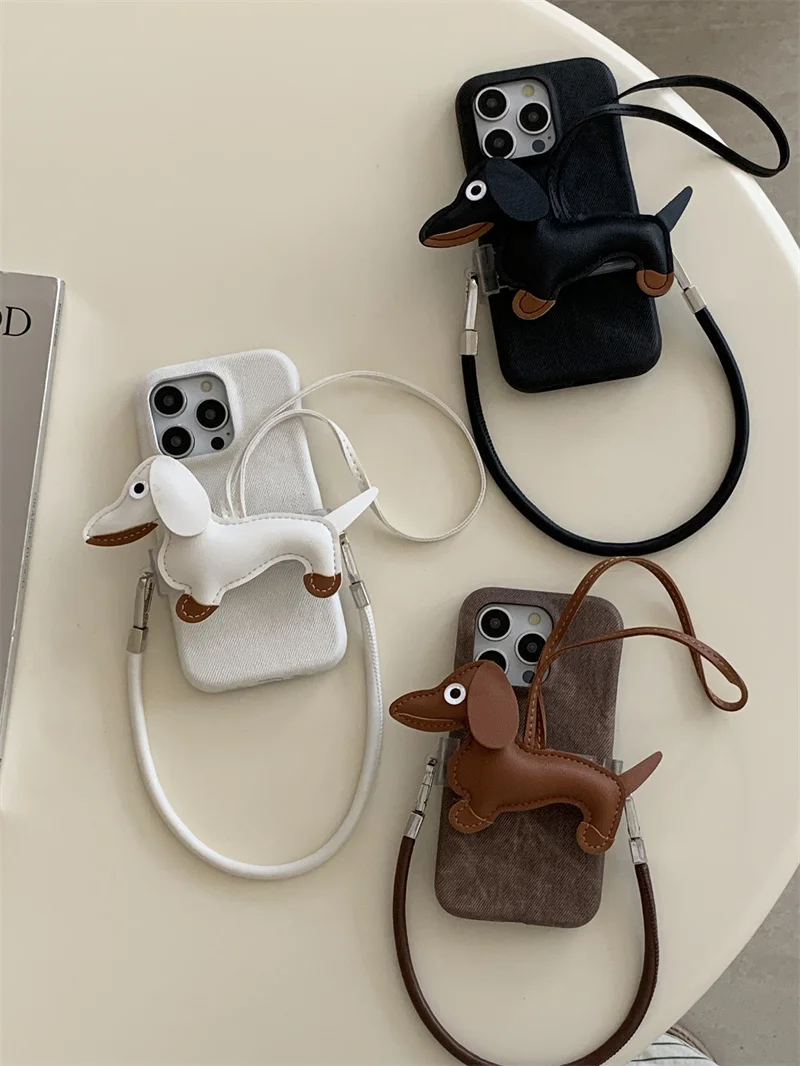 Chic Crossbody Phone Case with Fabric Strap and Back Clip