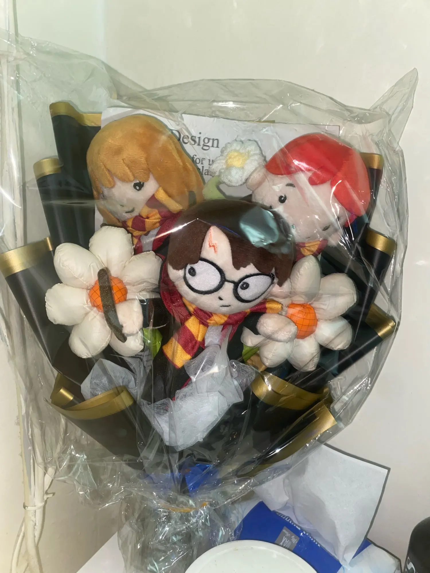 Harry Potter Plush Bouquet | Handmade Wizarding World Stuffed Doll Flower Arrangement