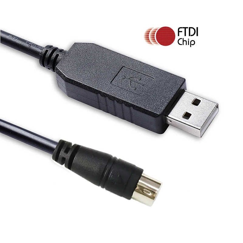 Ftdi Usb Rs232 Serial To 8pin Mini Din Programming Cable For Allen