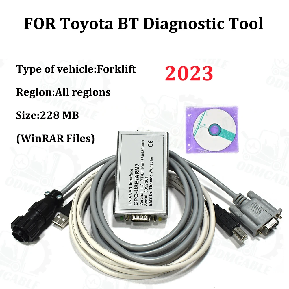 

FOR TOYOTA BT EMS CAN SUITE SERVICE TRUCKCOM FOR TOYOTA BTCOMMUNICATION INTERFACE ARM7 FORKLIFT TRUCK DIAGNOSTIC TOOL