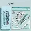 Exquisite 8in 1 Ruler Stationery Set Aluminum Alloy Compasses Multifunctional Combination Ruler Triangle Protractor Drawing Gift