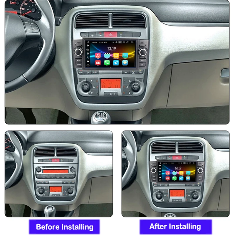 7 "Android 10 Autoradio Video Lettore Gps Per Fiat Punto Linea 2005-2012 Multimedia Autoradio Navigazione Video Stereo