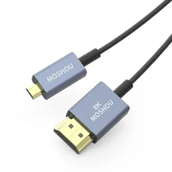 Ultra Slim Flexible 8K HDMI 2.1 Cable - High-Speed 4K 120Hz Video Connection - 0.5m (1.64 ft) (Micro HDMI to HDMI)