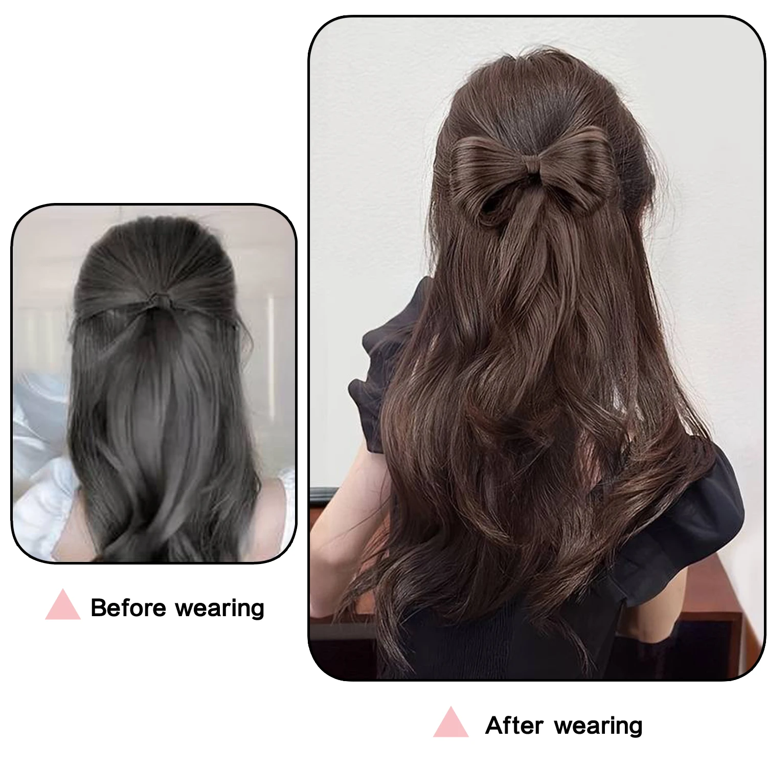 Bowknot Hair Bun Claw Hair Bun 합성 클립 인 헤어 익스텐션 일상 사용을 위한 우아하고 자연스러운 헤어 액세서리