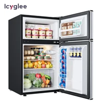 ICYGLEE Mini Fridge with Freezer 3.2 Cu.Ft Mini Refrigerator Dorm Fridge with 2 Door For Bedroom Apartment Office Cooling Drink 1
