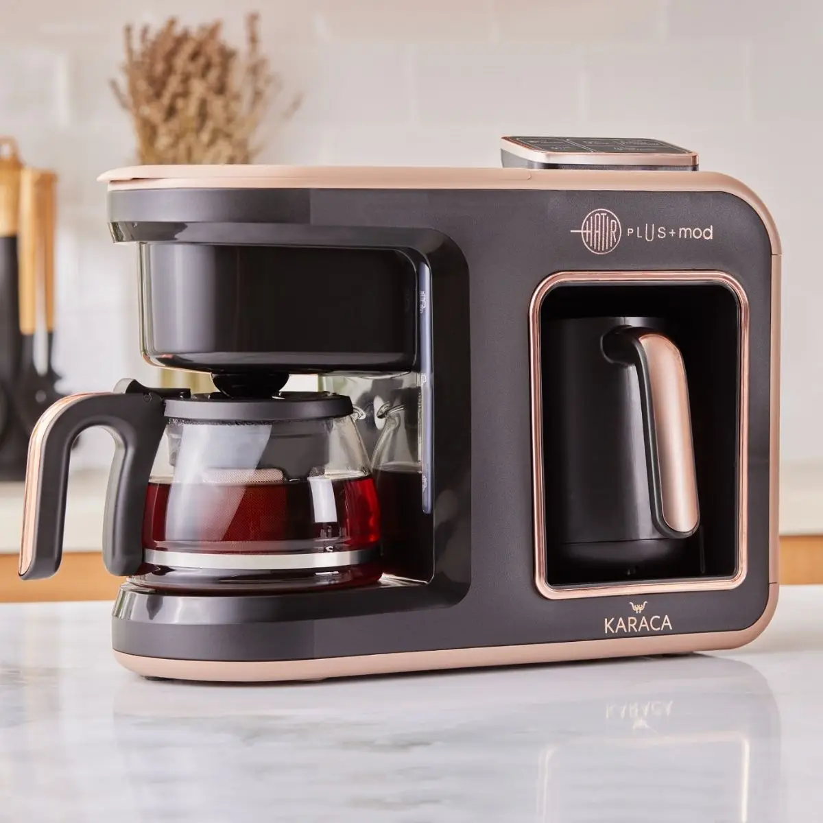 

Karaca Hatir Plus+Mod 5 in 1 Tea and Coffee Machine Highly Sparkling Electric Automatic Pot Espresso Turkish Coffee aker