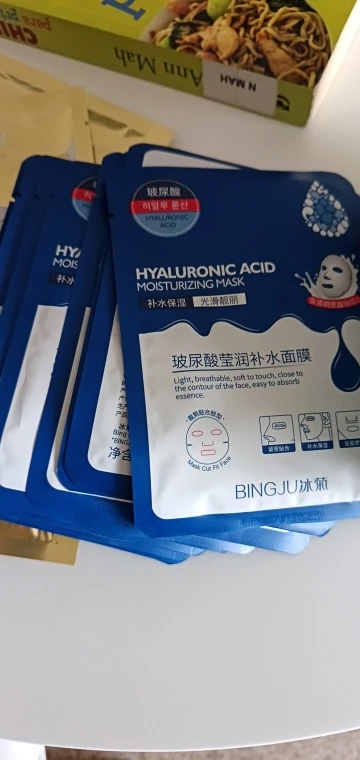 10pcs Hyaluronic Acid Hydrating Facial Mask Sheet Masks for Face Hydrating Shrinking Pores Moisturizing Face Masks photo review
